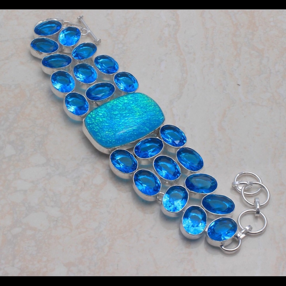 Beautiful Triplet Opalite Blue Topaz Bracelet